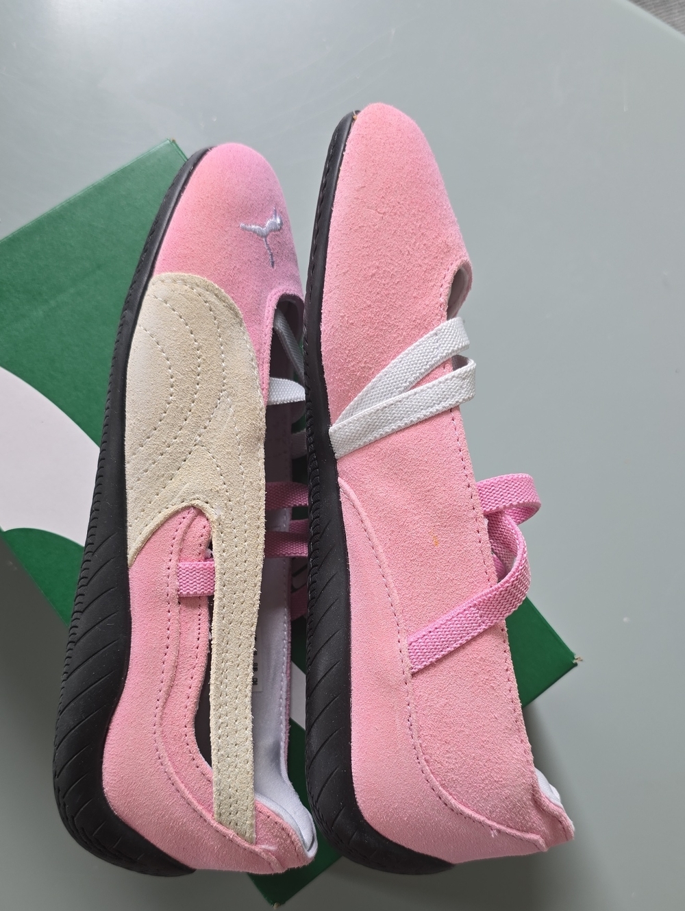 Puma Speed Ballet Flats- Pink White Suede - 38 - Picture 14 of 16